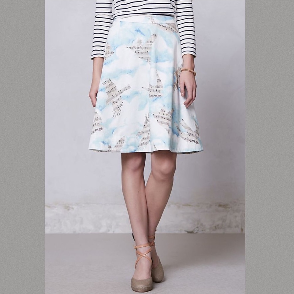 Anthropologie Maeve Songbird Circle Skirt